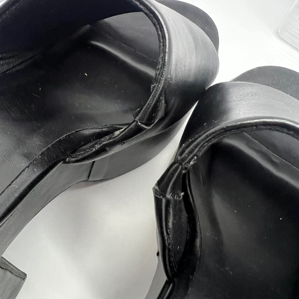 BAMBOO Platform Slide Sandals Womens 7.5 Black Chunky Block Heel Mule Y2K - Picture 9 of 10